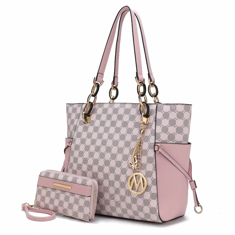 Xenia Circular Print Tote Bag with Wallet - 2 pieces