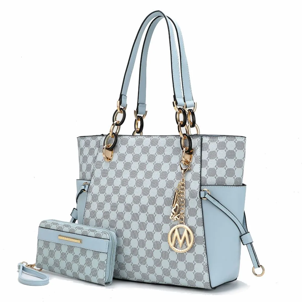 Xenia Circular Print Tote Bag with Wallet - 2 pieces