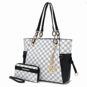 Xenia Circular Print Tote Bag with Wallet - 2 pieces