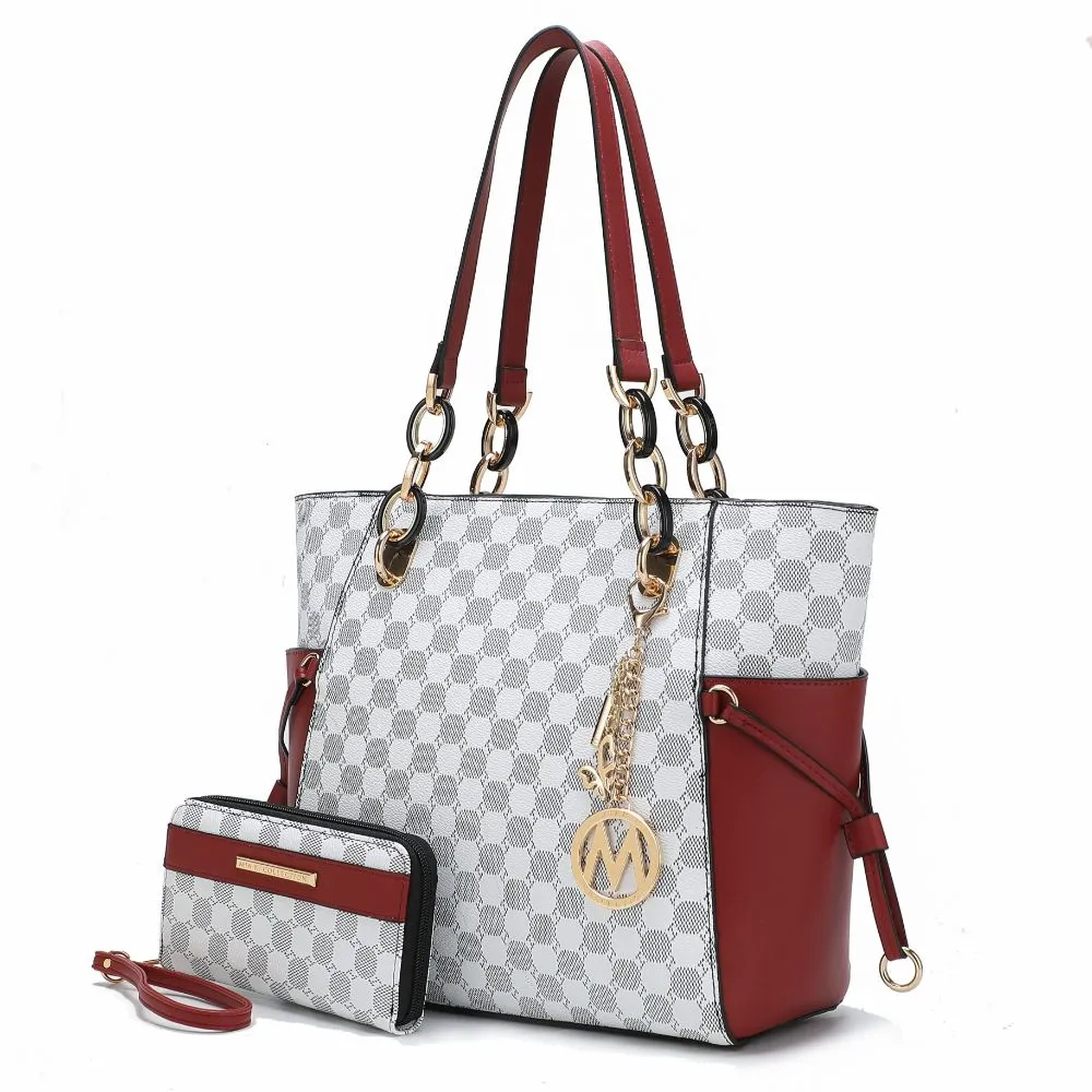 Xenia Circular Print Tote Bag with Wallet - 2 pieces