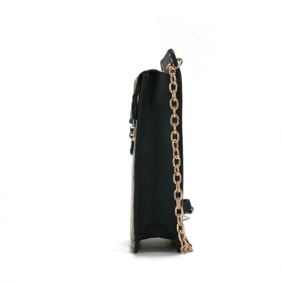 Yael Snake embossed Vegan Leather Phone Crossbody