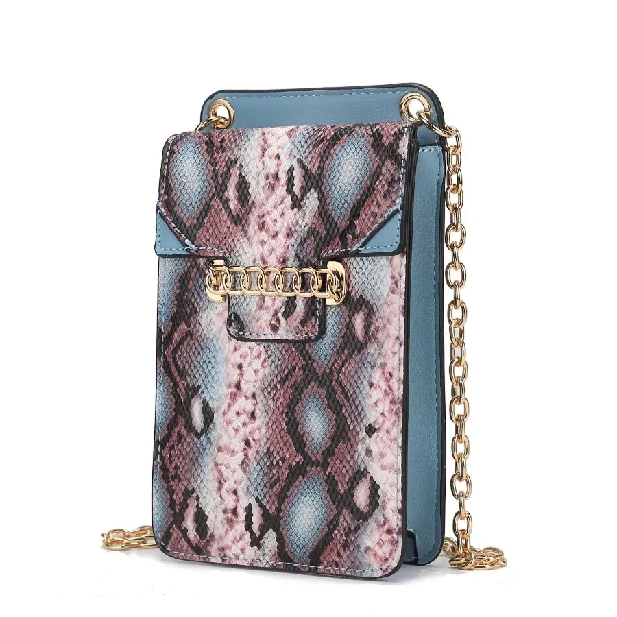 Yael Snake embossed Vegan Leather Phone Crossbody